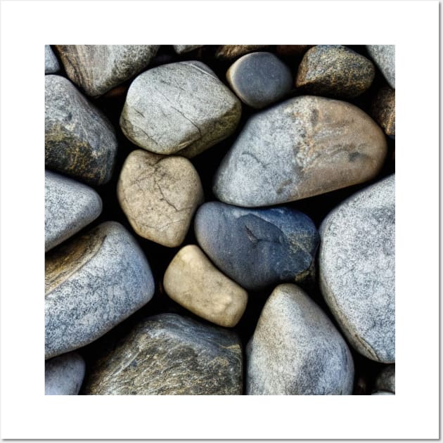Closeup of a pile of stones and pebbles Wall Art by Alekxemko